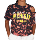 Michigan Ripped Bleached Short Sleeve Tee - Denny's