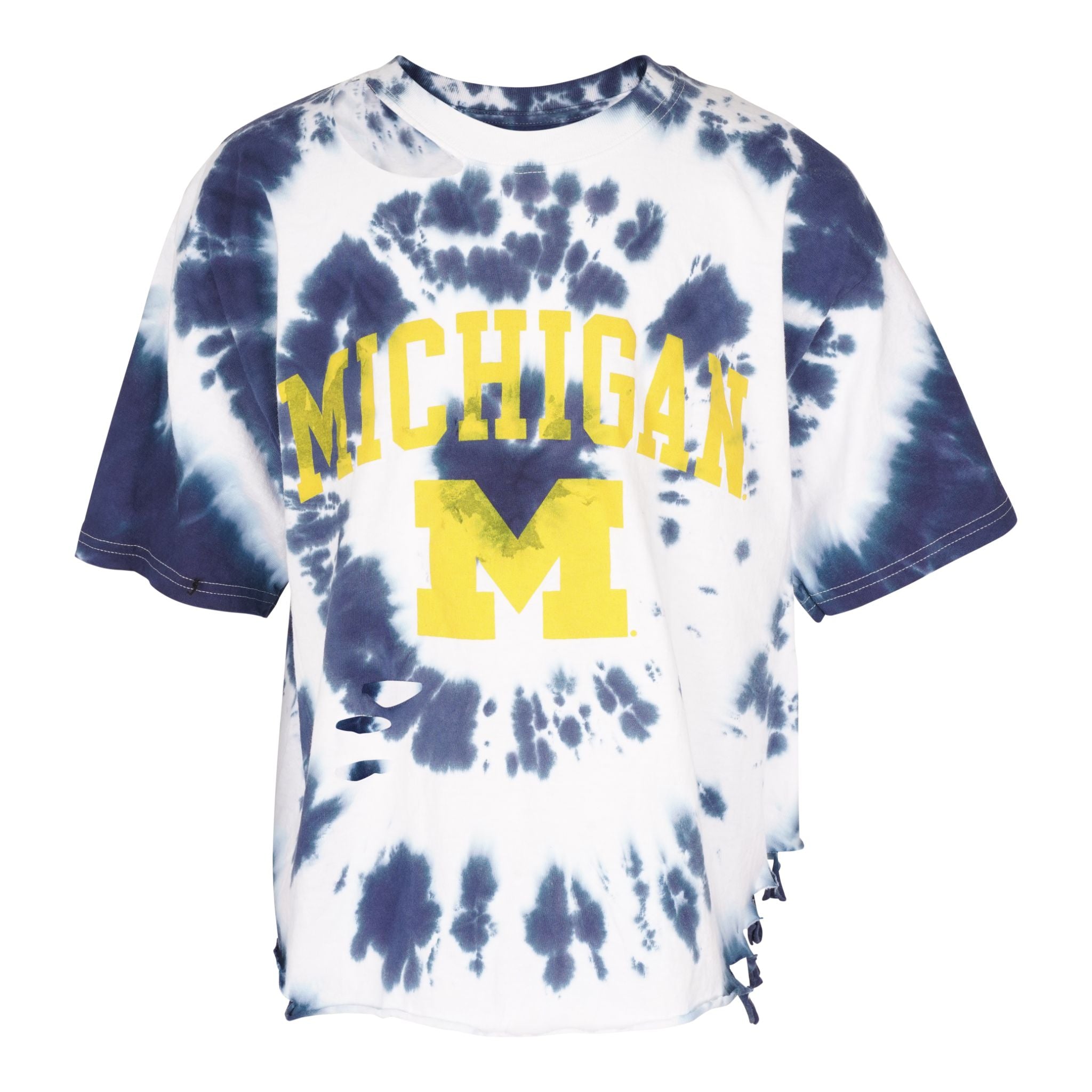 Short Sleeve Crop Tie Dye Michigan Tee - Denny's