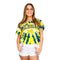 Yellow & Blue Tie Dye Ripped Tee - Denny's