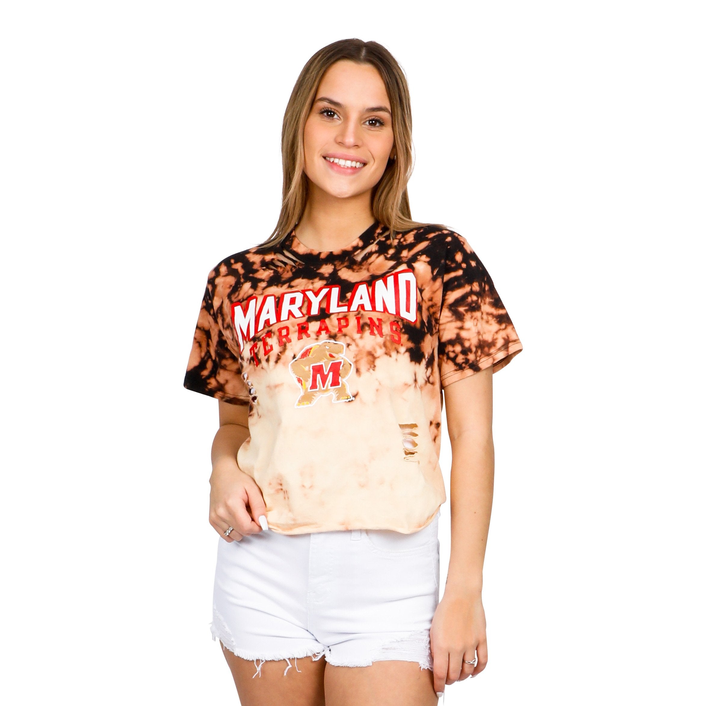 Bleached Ripped Maryland Tee - Denny's