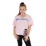 Short Sleeve Logo Crew with Cut Neck & Rips - Denny's