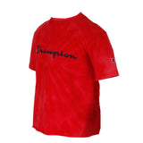 Short Sleeve Cropped Bleached Tee with Script Logo - Denny's