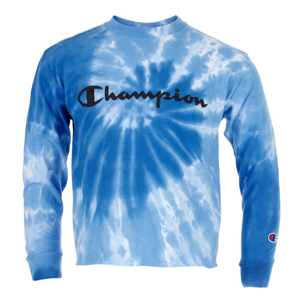 Long Sleeve Navy/Light Blue Spiral with Champion Logo - Denny's