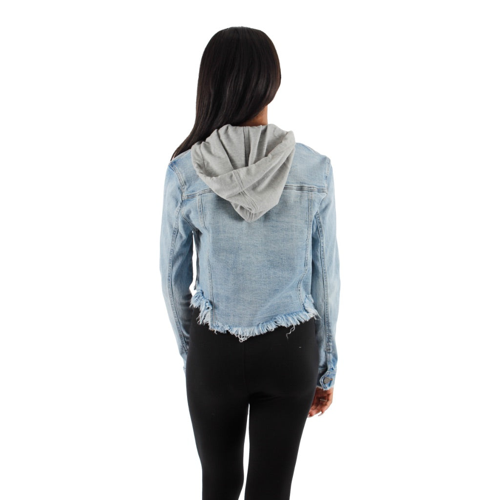Raw Cut Denim Jacket with Hood - Denny's