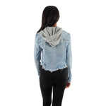 Raw Cut Denim Jacket with Hood - Denny's