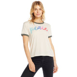 Short Sleeve Tee with Peace Ringer - Denny's