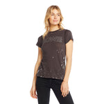 Short Sleeve Silver Bowie Splatter Crew - Denny's