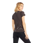 Short Sleeve Silver Bowie Splatter Crew - Denny's