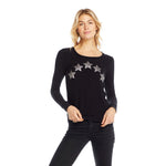Cozy Knit Sweatshirt with Silver Stars - Denny's