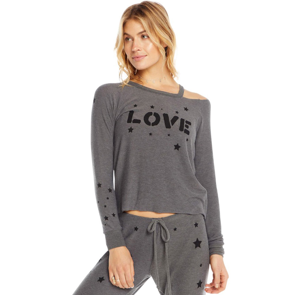 Cozy Knit Sweatshirt with Love Stars - Denny's
