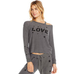 Cozy Knit Sweatshirt with Love Stars - Denny's