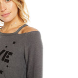 Cozy Knit Sweatshirt with Love Stars - Denny's