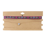 Embroidered Choker Set Triangle Stone - Denny's