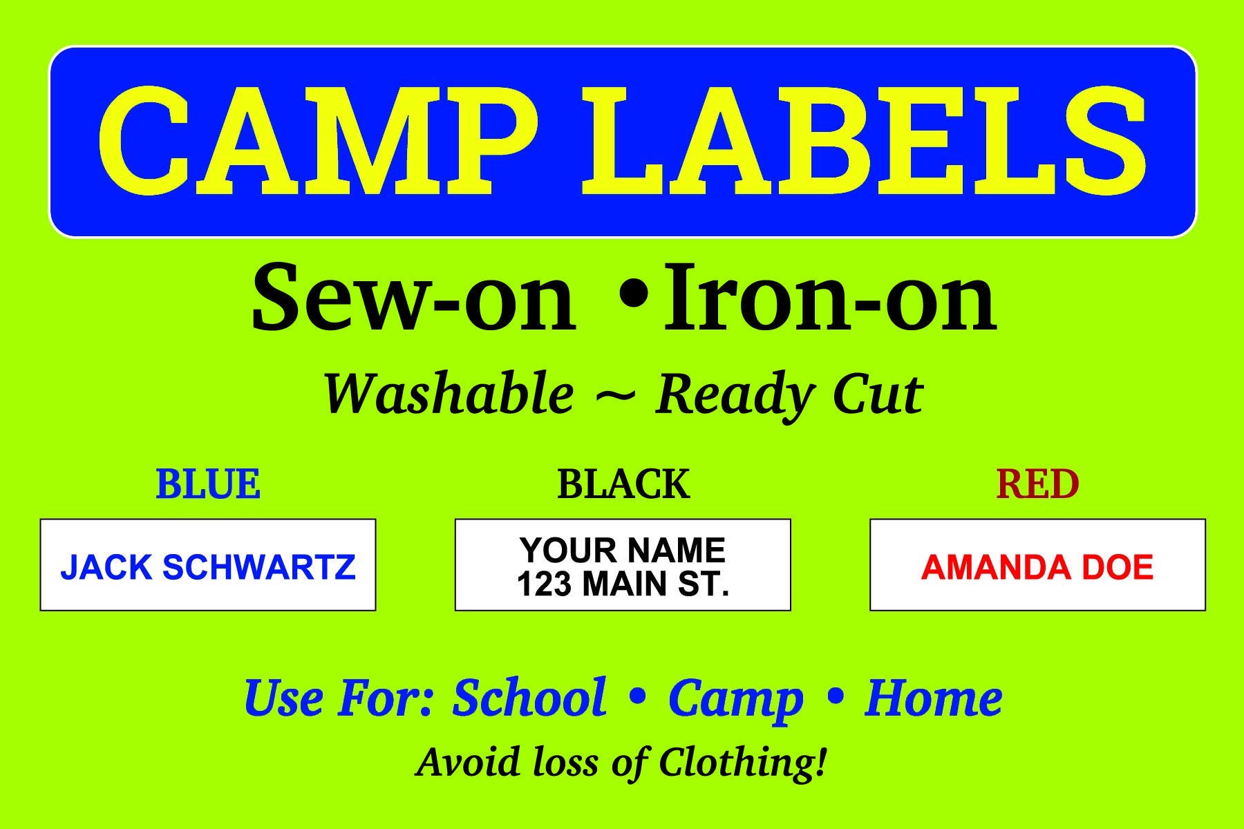 Camp Name Labels - Denny's