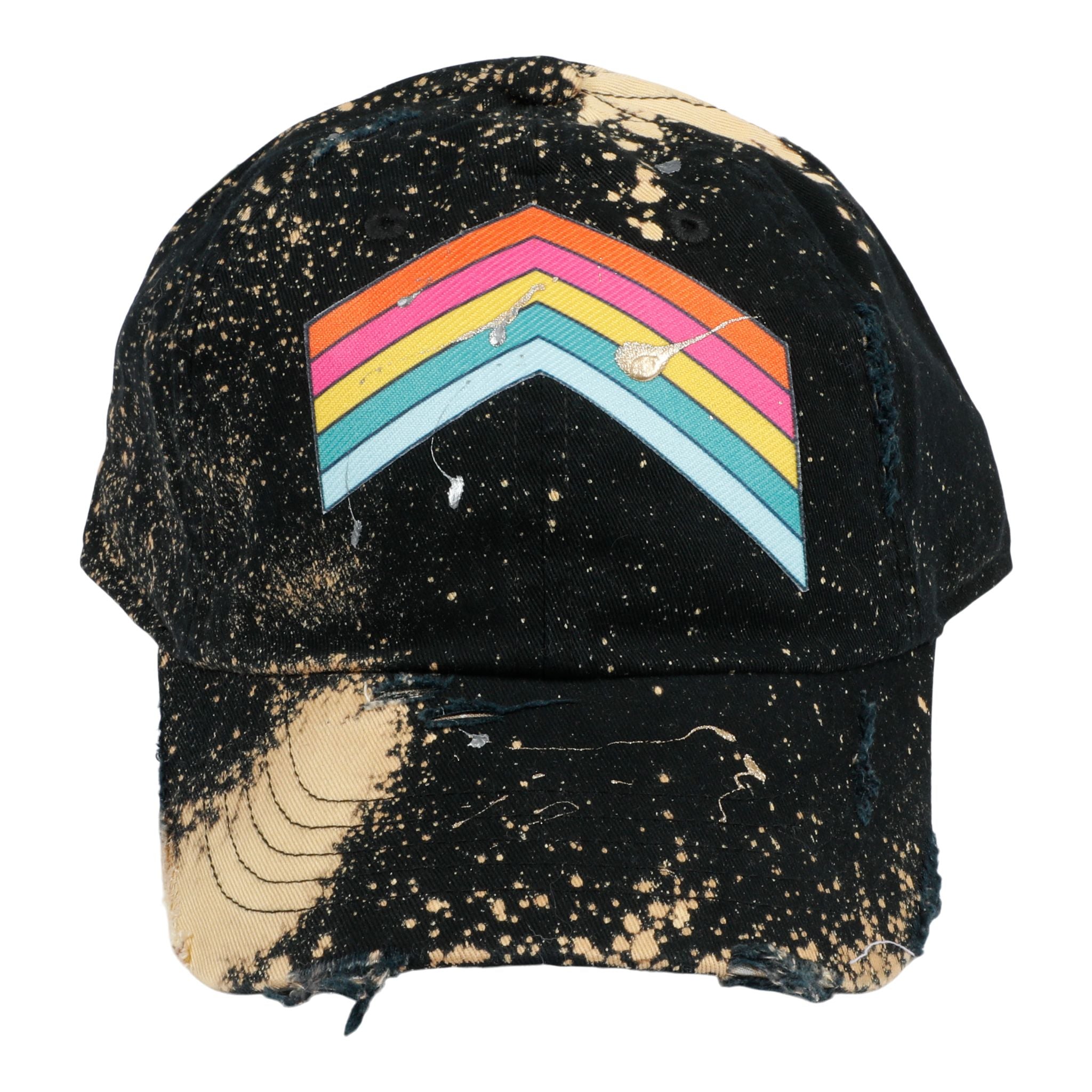 Colorful Stripe Bleached Baseball Cap - Denny's