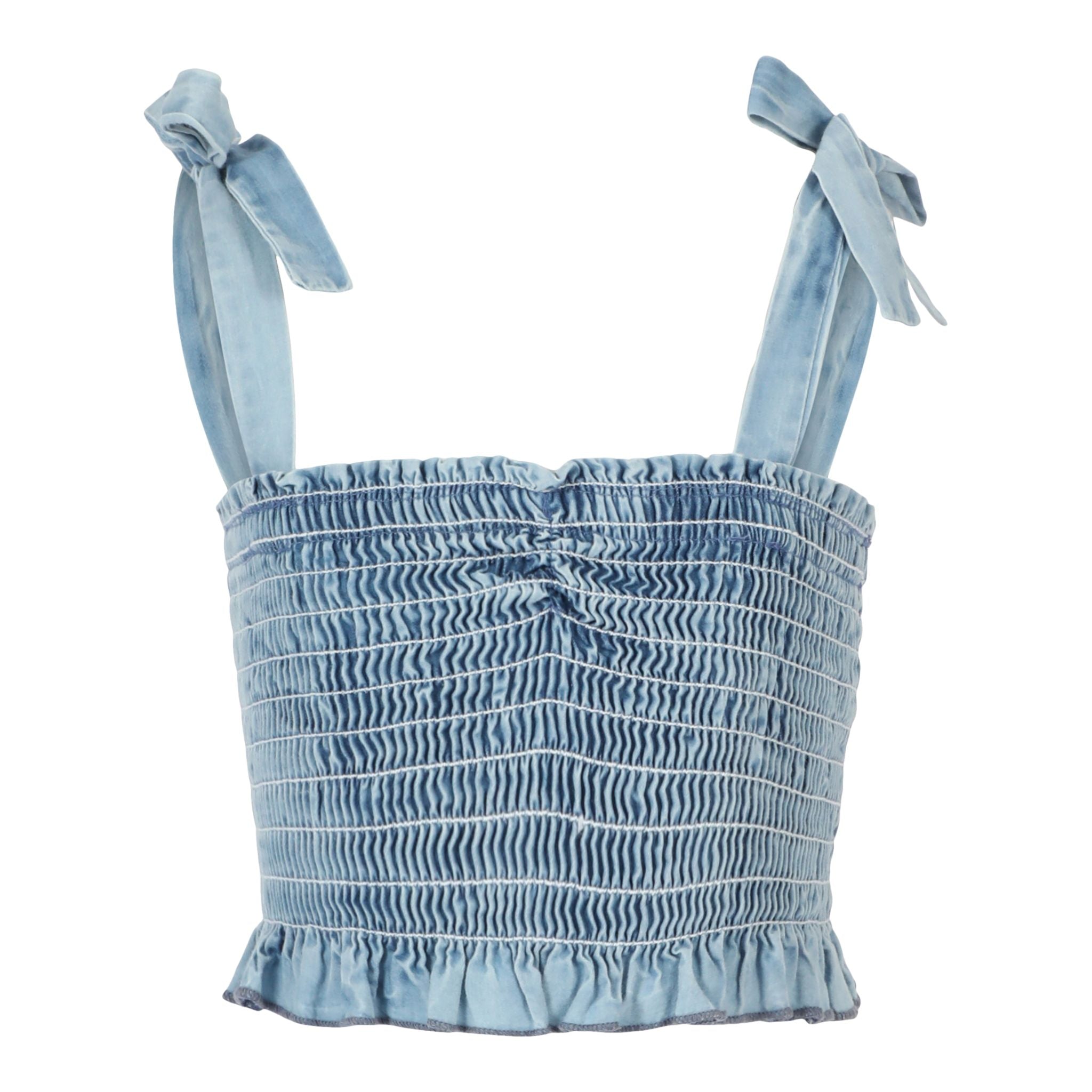 Chambray Smocked Top - Denny's
