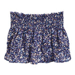 Lavendar & Navy Floral Smock Ruffle Skirt - Denny's