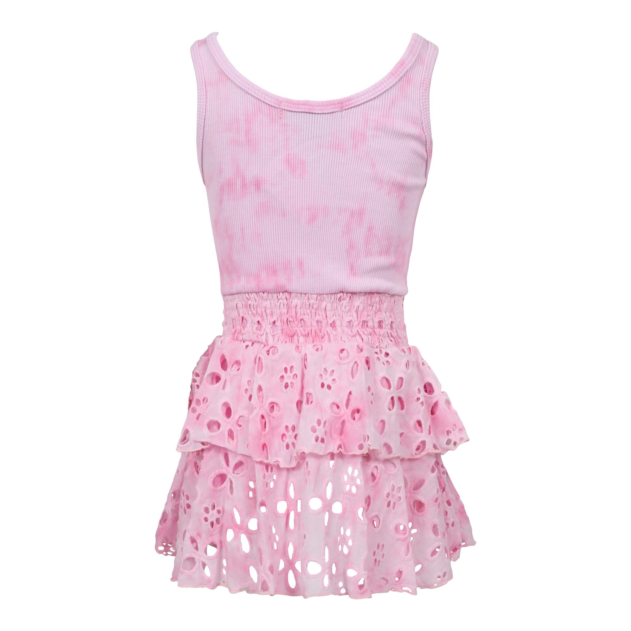 Rib Top Eyelet Bottom Dress - Denny's