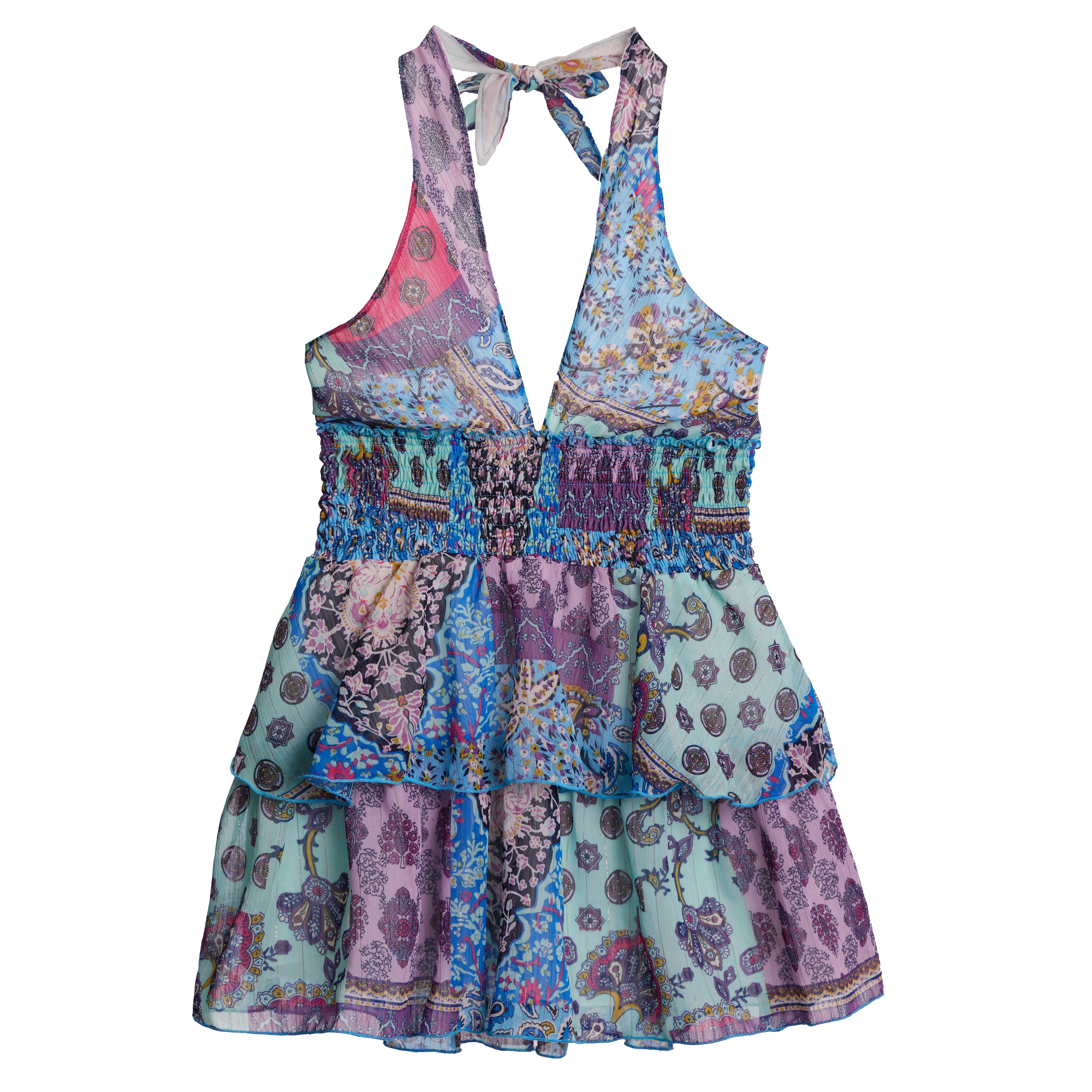 Chiffon Paisley Halter Dress - Denny's