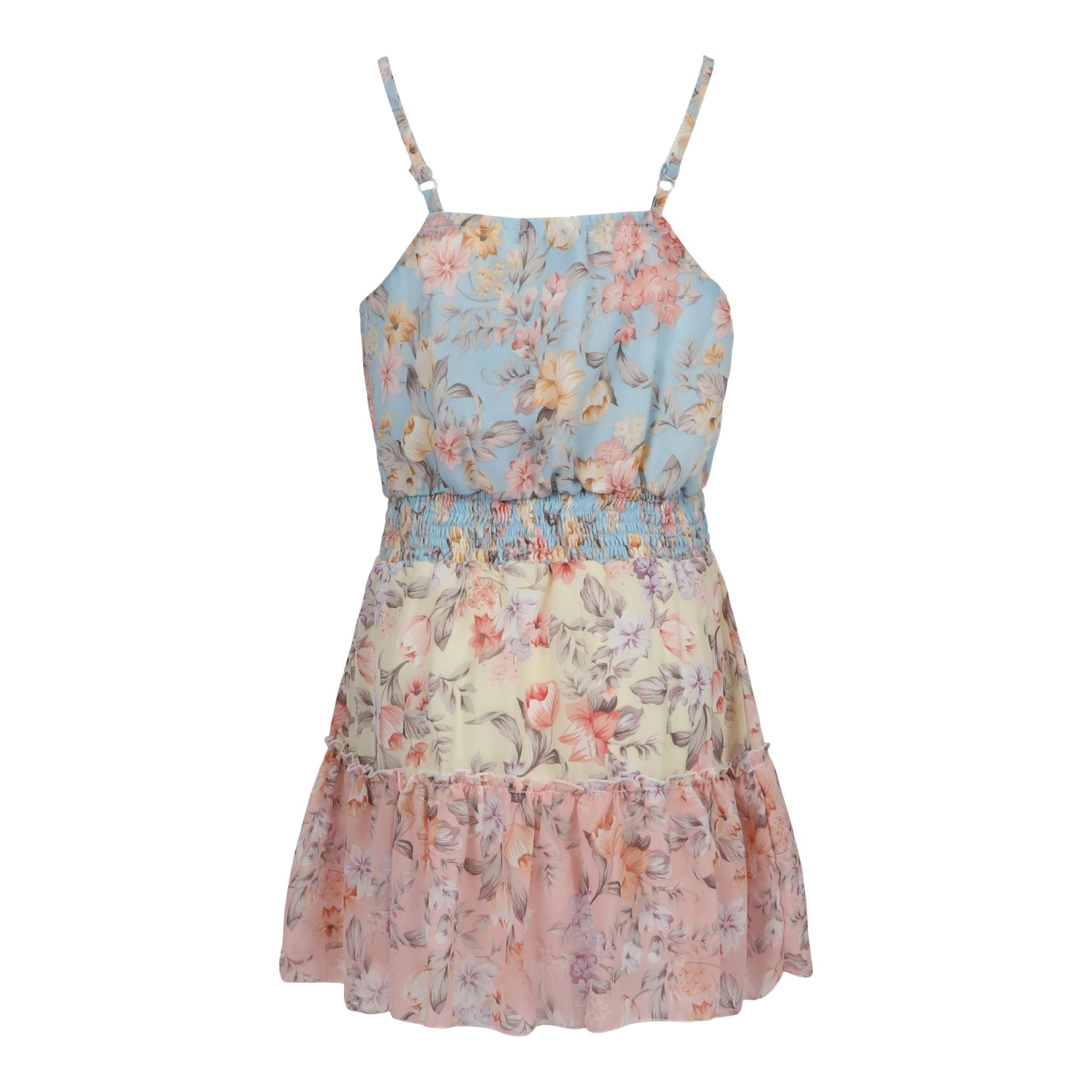 3 Tier Smock Waist Floral Dress - Denny's