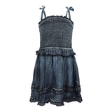Smocked Tie Strap Ruffle Dress - Denny's