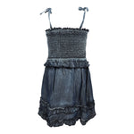 Smocked Tie Strap Ruffle Dress - Denny's