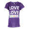 Short Sleeve Burn Out Top with Love & Stars - Denny's