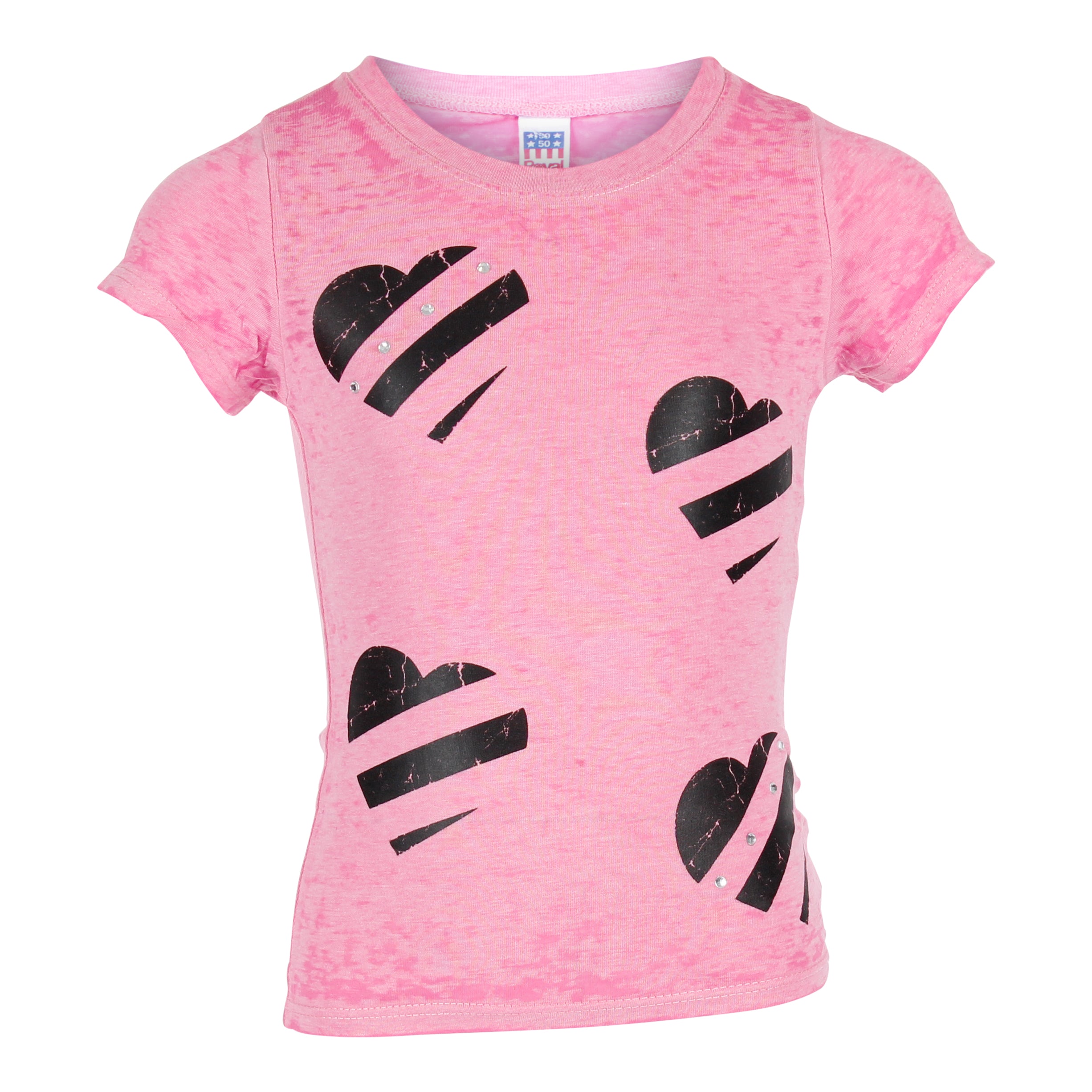 Short Sleeve Burnout Tee with Hearts - Denny's