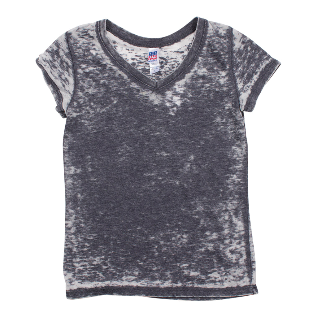 Short Sleeve Burn Out V-Neck Top - Denny's