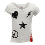 VNeck Burnout Tee with Patches - Denny's