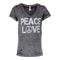 V-Neck Burn Out Top with Peace & Love - Denny's