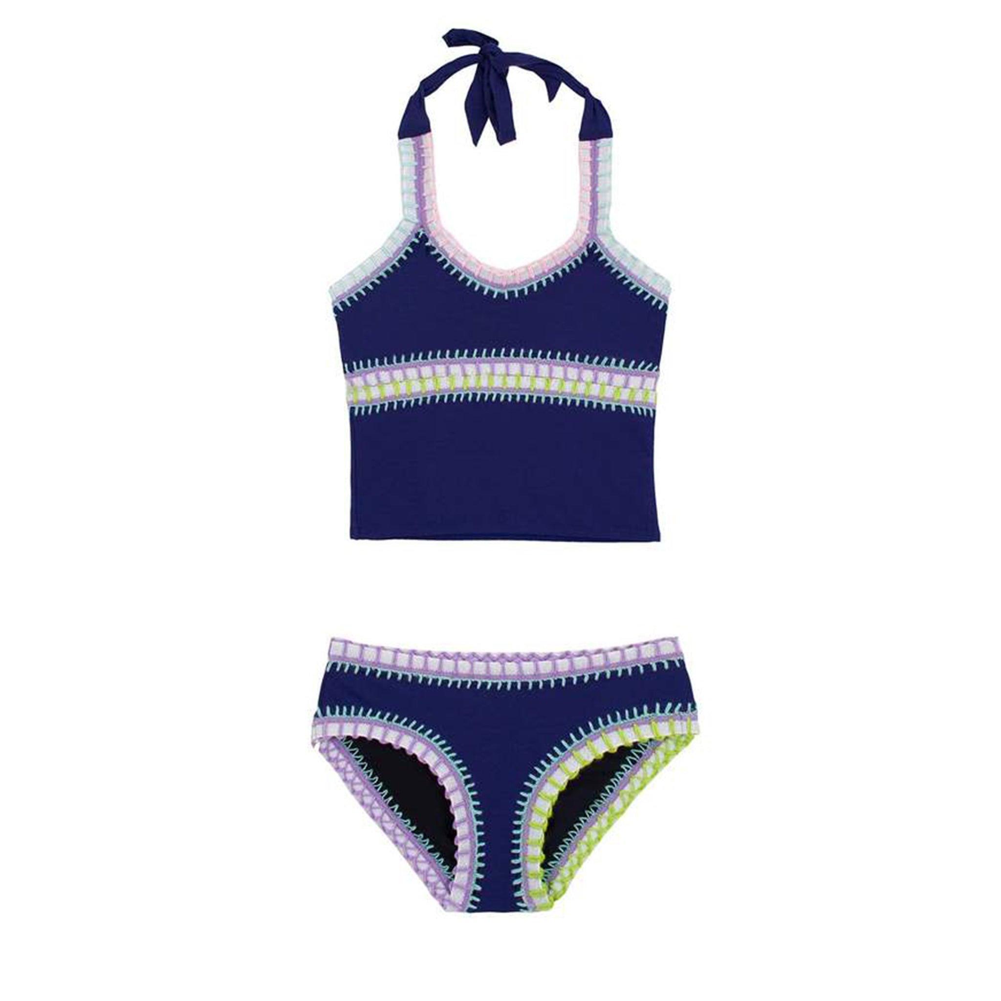 2pc Rainbow Embroidered Tankini - Denny's