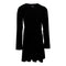 Black Solid Long Sleeve Dress with Tie Waist - Denny's