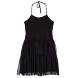Beads And Tuille Bottom Halter Dress - Denny's