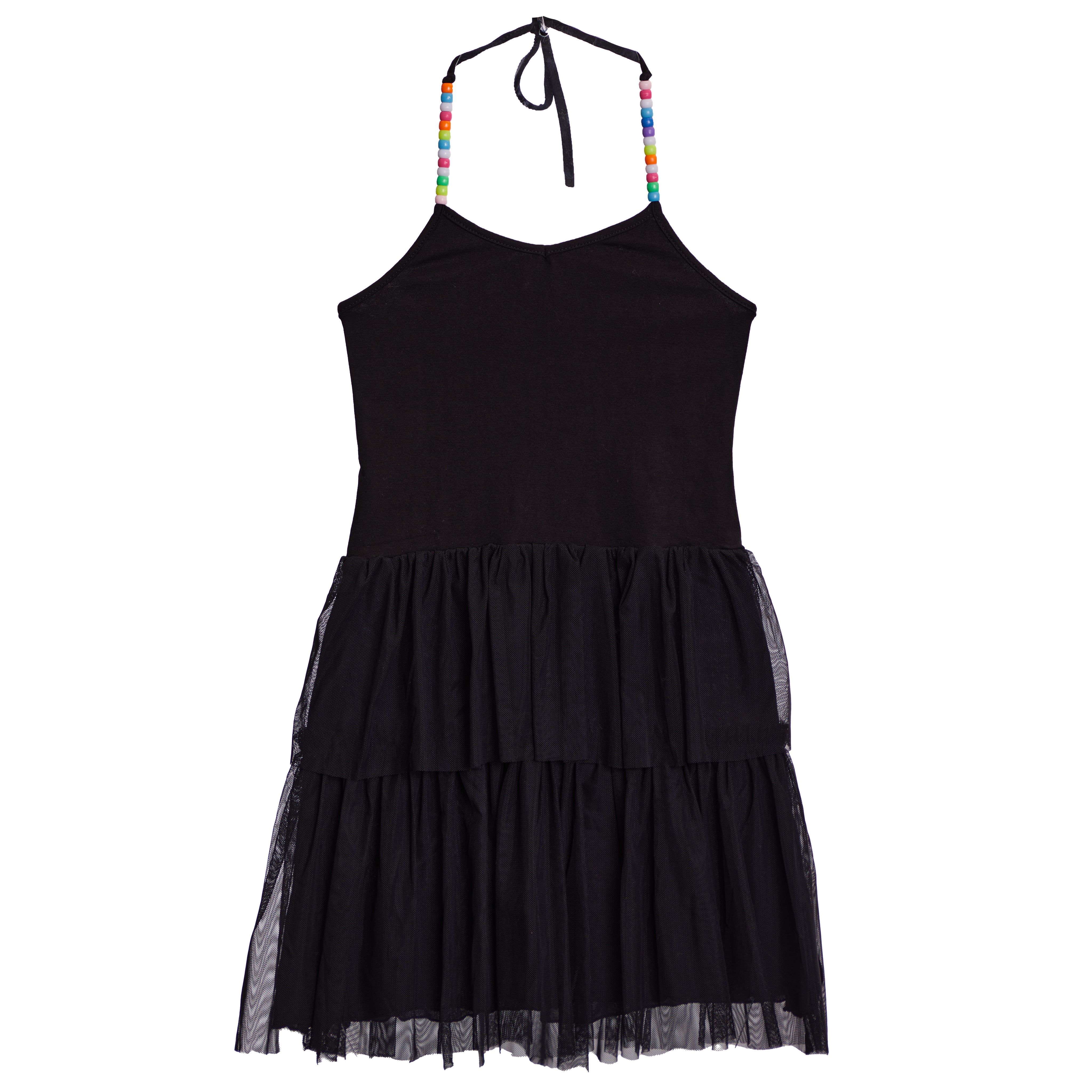 Beads And Tuille Bottom Halter Dress - Denny's