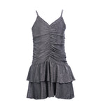 Flounce Bottom Metallic Dress - Denny's