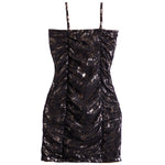 Gathered Sides Lace Dress - Denny's