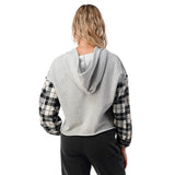 Plaid Sleeve Ripped Hoodie - Denny's