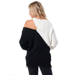 Colorblock Ripped Sweater - Denny's