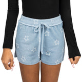 Ivory Stars Raw Hem Short - Denny's