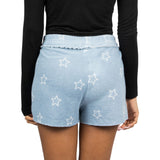 Ivory Stars Raw Hem Short - Denny's