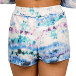 Blue Tie Dye Raw Hem Short - Denny's