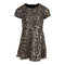 Short Sleeve Leopard Sequin Swing Dress - Denny's