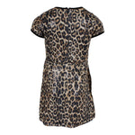 Short Sleeve Leopard Sequin Swing Dress - Denny's