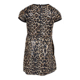 Short Sleeve Leopard Sequin Swing Dress - Denny's