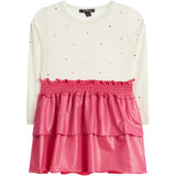 Pink Faux Leather Bottom Dress - Denny's