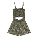 Floral Smock Cut Out Romper - Denny's