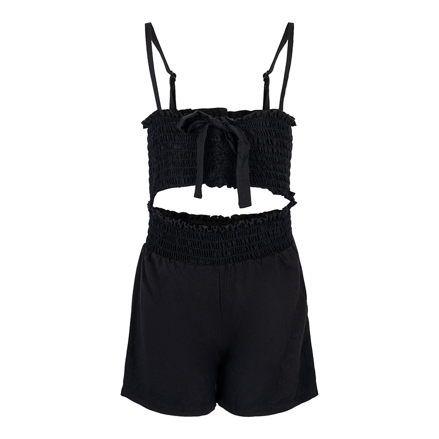 Smocked Cut Outs Romper - Denny's