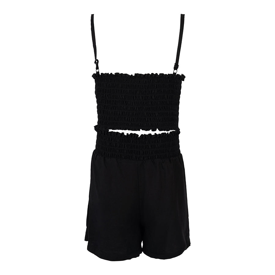 Smocked Cut Outs Romper - Denny's