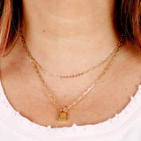 Locket Double Strand Link Necklace - Denny's